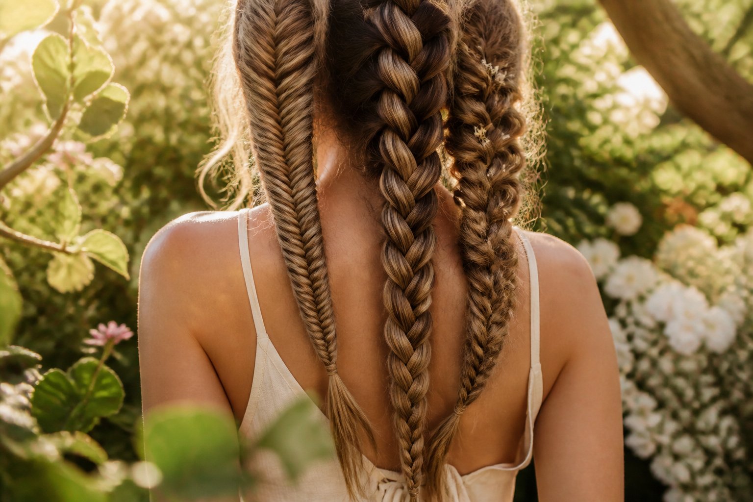 A collection of different types of braids displayed together.