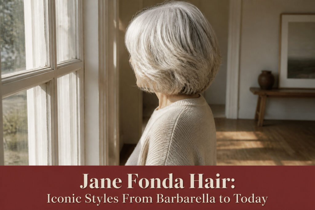 Jane Fonda with various hairstyles over the years.