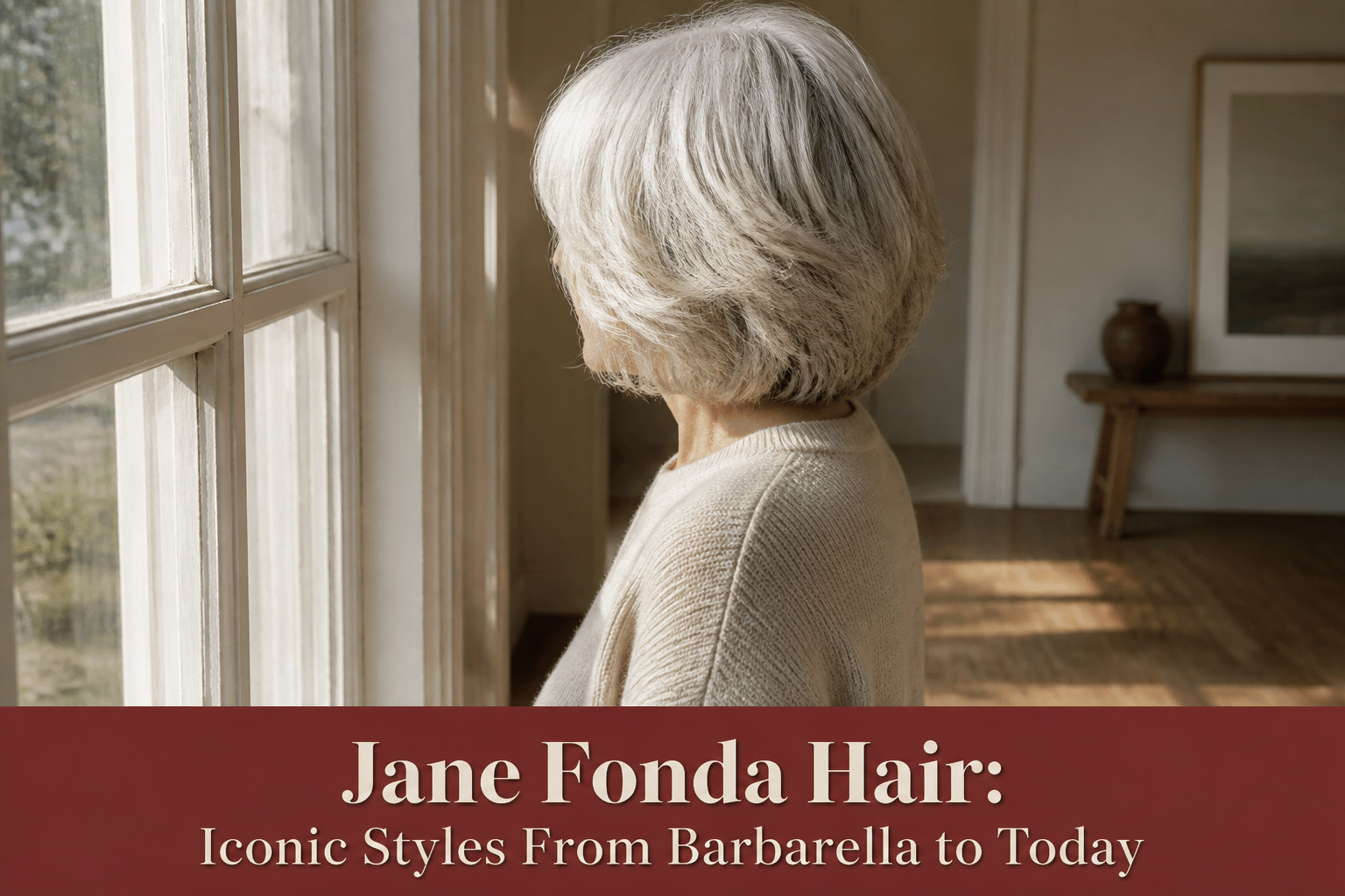 Jane Fonda with various hairstyles over the years.
