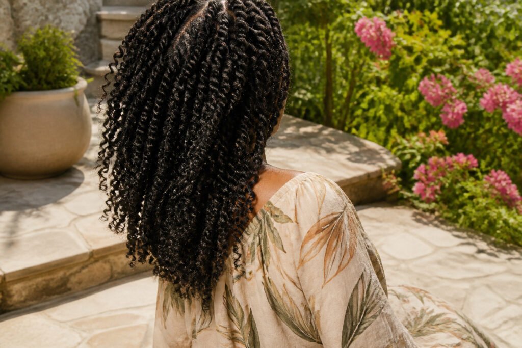 A model with spring twists showcasing their bounce and texture.