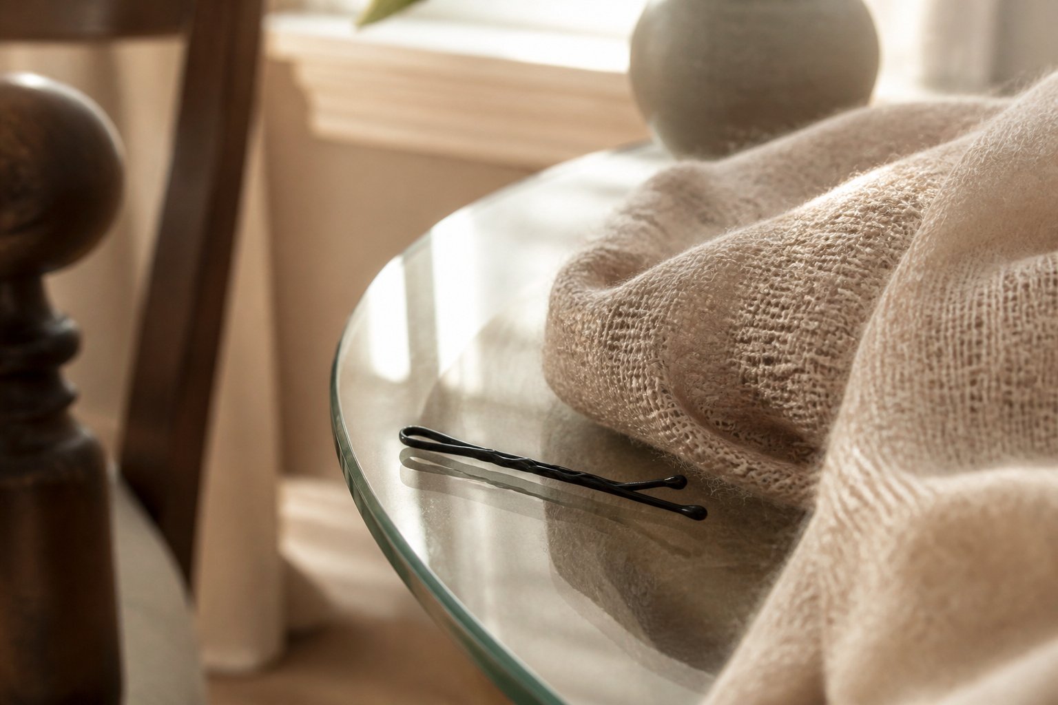 A model demonstrating multiple bobby pin hairstyles in a stylish setting.